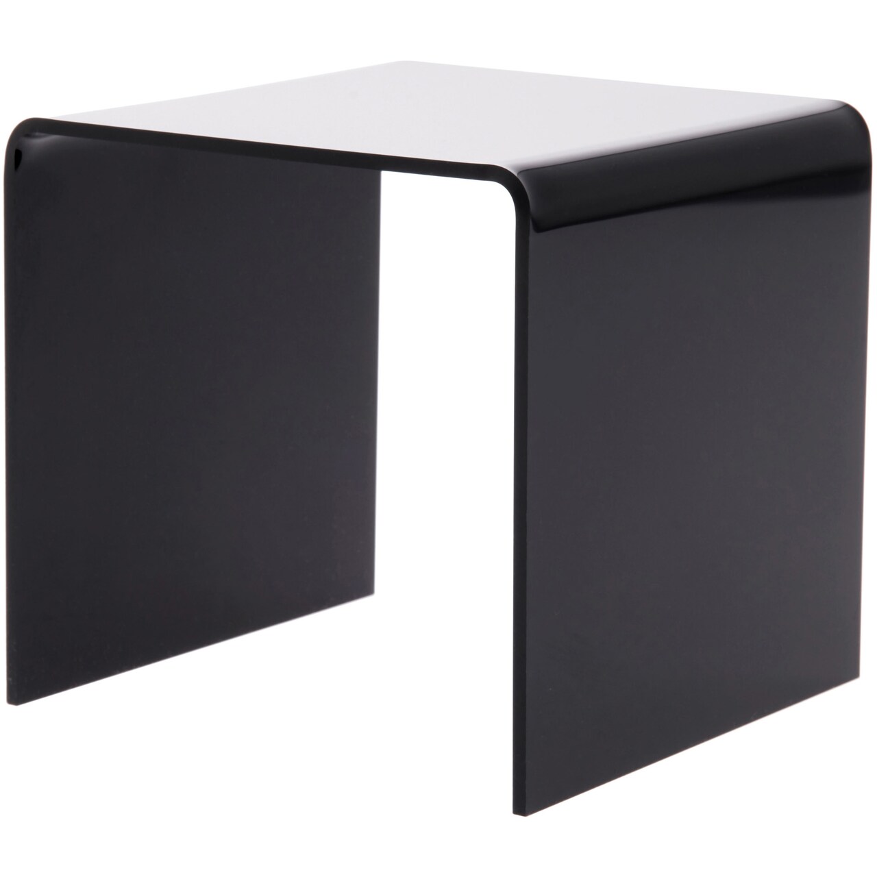 Plymor Black Acrylic Square Display Riser, 4" H x 4" W x 4" D (1/8" thick)
